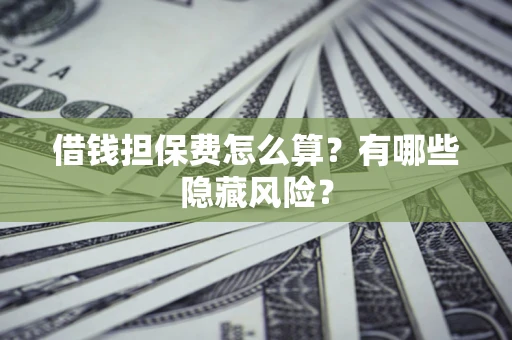 济南借钱担保费怎么算？有哪些隐藏风险？