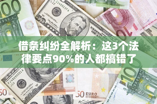 济南借条纠纷全解析：这3个法律要点90%的人都搞错了