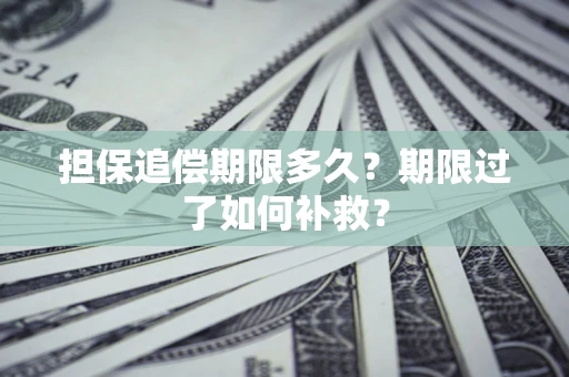 济南担保追偿期限多久？期限过了如何补救？